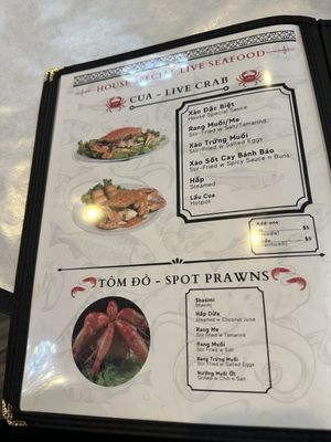 Tràm Chim Live King Crab Menu